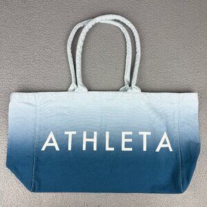 Athleta Bag Womens Large Blue Ombre Canvas 19" x 13" Tote Beach Gym Shopping 1